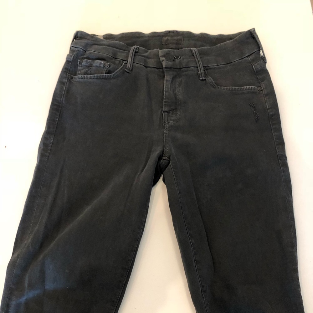 Dark grey mother jeans